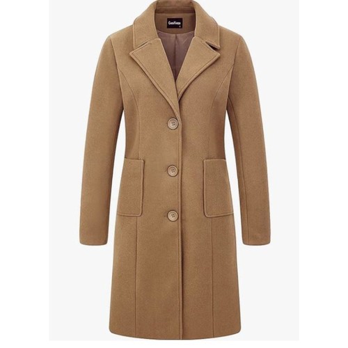 Women camel wool blend notch - blend,