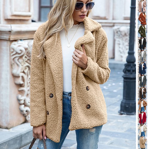 Women teddy coat - teddy, double