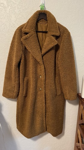 Teddy long coat camel - long,