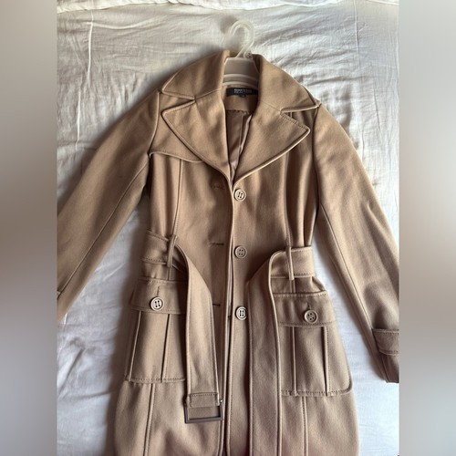 Camel trench coat - trench,