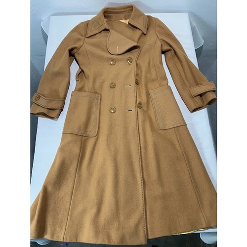 Chic vintage wool camel coat - camel,