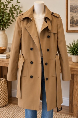 Camel tan trench coat - h&m,