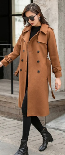 Double breasted camel wool - camel,
